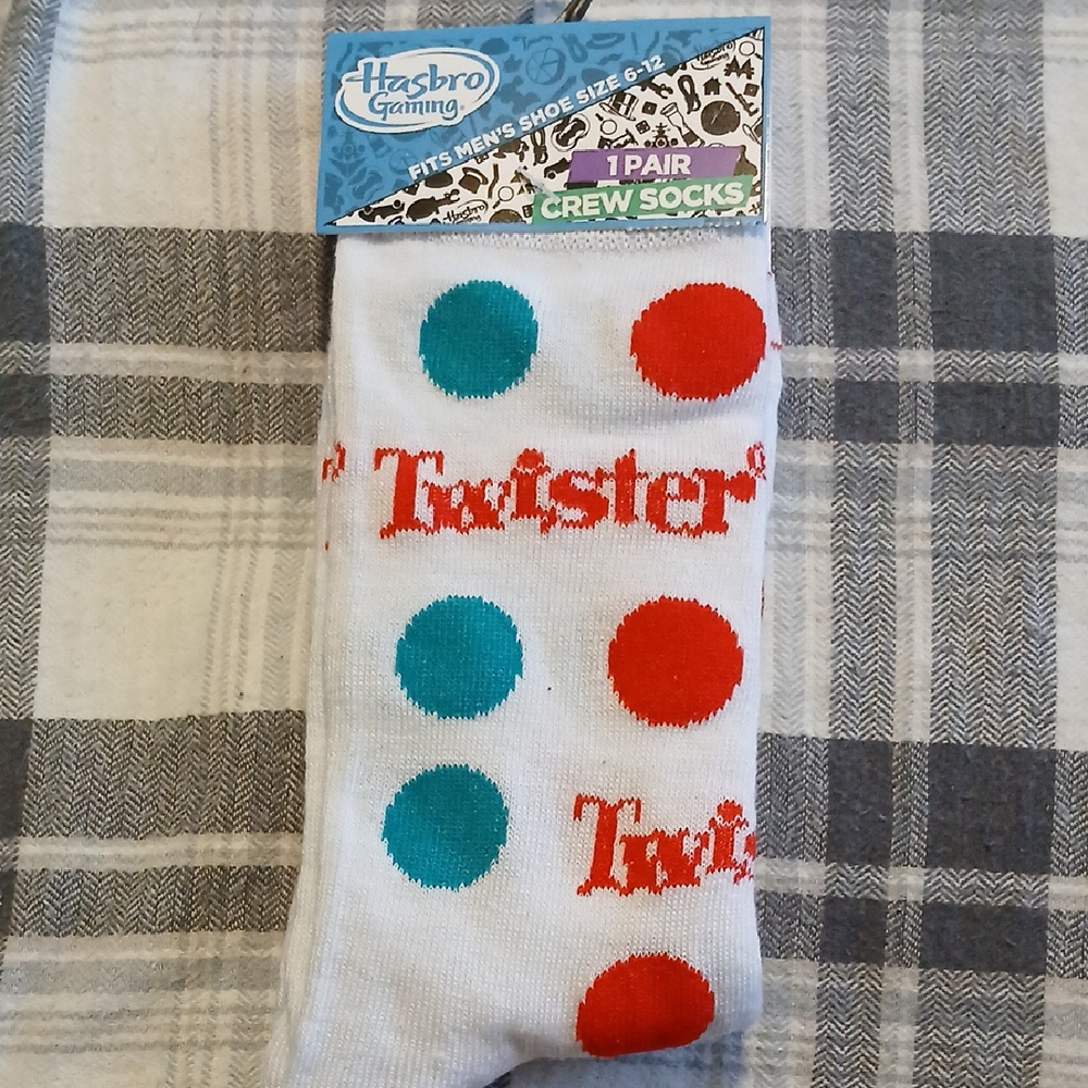 NWT Hasbro Twister Men's Crew Socks 6-12